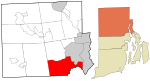 Providence County Rhode Island incorporated and unincorporated areas Cranston highlighted